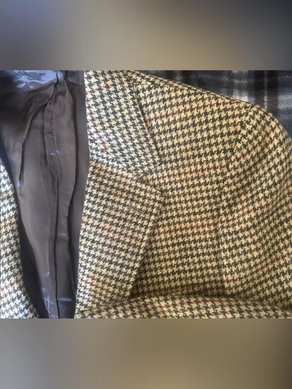 Brooks Brothers Houndstooth Wool Blend Men’s Sports Coat Blazer Size 42 L